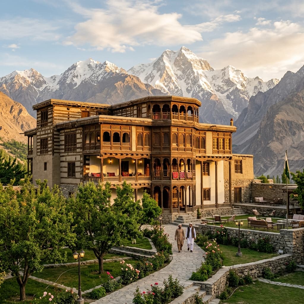 Khaplu Palace and Shyok River